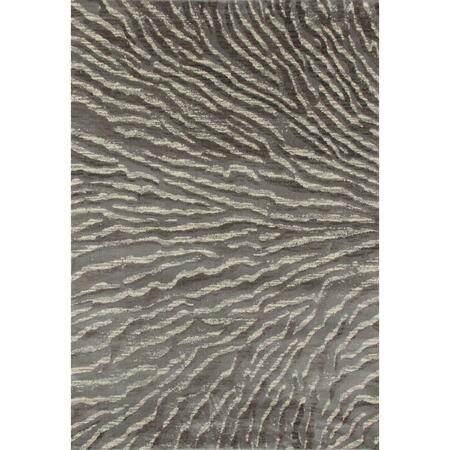 ART CARPET 8 X 11 Ft. Troy Collection Ripple Woven Area Rug, Gray 25962